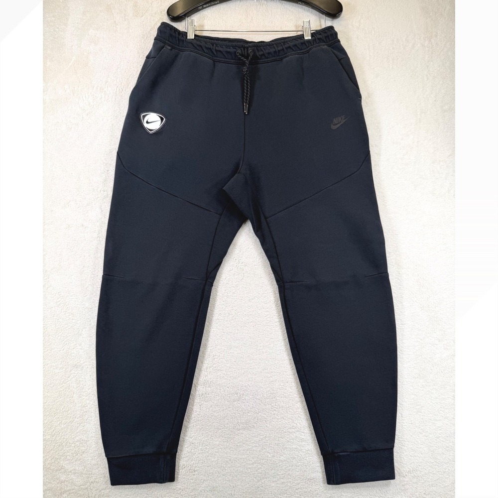 Nike Tech w/Sphere Logo Fleece Joggers Mens XL TALL Black Tapered Sweatpants